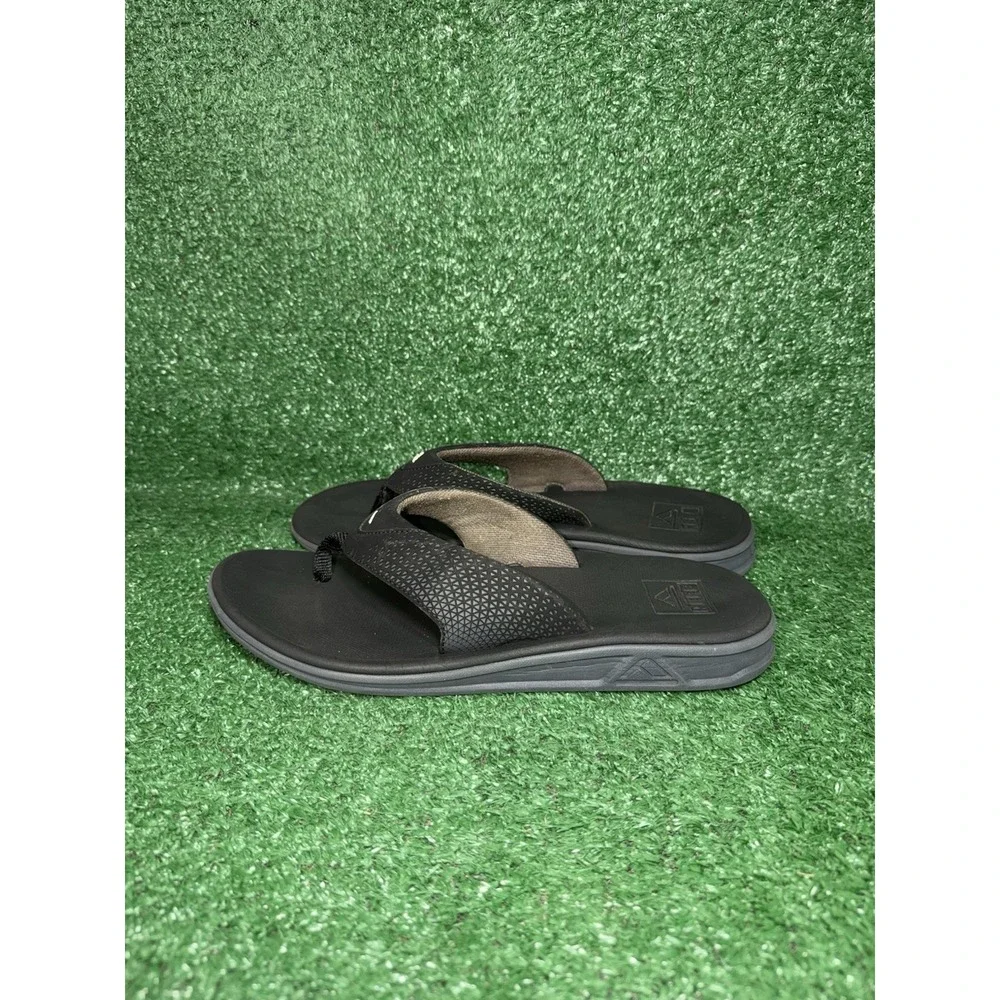 Reef Sandals Mens Size 11 Rover Black Slip On Comfort Walking Beach Flip Flops